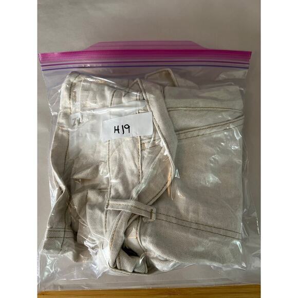 Free People Women 6 Mini Skirt Splendor In The Grass Tie Waist Linen Denim White - Picture 14 of 14